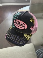 Black and Pink Snapback Baseball Cap with Embroidered Script Logo