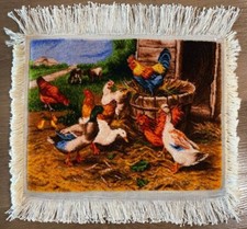 Fine Hand-Knotted Silk Pictorial Mat with Bird-and-Blossom Design — listing 6