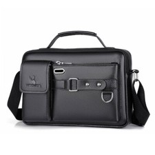 Black Ballistic Nylon Messenger Laptop Bag with 'X' Logo — listing 3