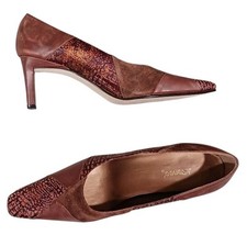 J. Renee Black Croc-Embossed Pointed-Toe Ankle Strap Pumps, Size 7M — listing 2