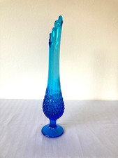 Fenton Amberina Red Hobnail Swung Vase, 10 inch, listing 6