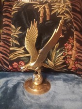 Vintage Brass Eagle Figurine Clutching Orb with Outstretched Wings — listing 4