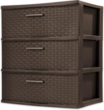 Sterilite 3-Drawer Wicker-Weave Wide Storage Tower Set (Pair) — listing 5