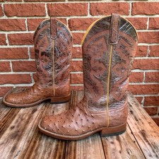 Anderson Bean Square Toe Cowboy Boots, Distressed Tan Vamp with Dark Green Suede Shaft, Size 12 D — listing 4