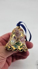 Chinese Cloisonné Enamel Bell Christmas Ornament with Fruit Motif — listing 5