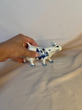 Collection of Delft-Style Blue & White Ceramic Cow Creamers (Set of 6) — listing 2