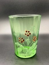 Vintage Green Uranium Glass Optic Panel Tumbler, 4 Inches — listing 4