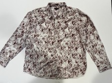 Calvino Men's Long-Sleeve Button-Up Shirt with Metallic Geometric Aztec Print, Size 2XL — listing 2