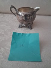 Vintage Silverplate Footed Creamer with Scroll Handle