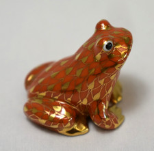 Herend Frog Prince with Golden Ball Figurine Rust Fishnet 1.4in — listing 4