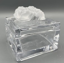 Frosted Rose Pattern Ribbed Glass Bowl / Vase with Scalloped Rim — listing 6