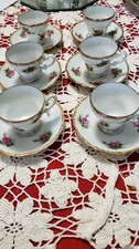 Vintage Floral Porcelain Demitasse Cup and Saucer Set — listing 2