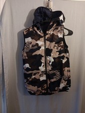 Sleeveless Camo Zip-Up Hoodie Vest with Reflective Drawstrings — listing 4