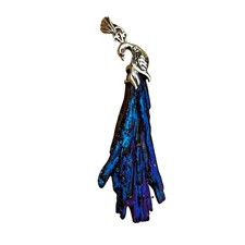 Handmade Silver Pendant with Iridescent Rainbow Chalcopyral/Peacock Ore Stone — listing 3