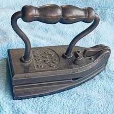 Antique Cast Iron Sad Iron with Wire Loop Handle Number or size marking, listing 2