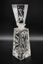 Vintage Hand-Cut Crystal Perfume Bottle with Frosted Floral Stopper — listing 5