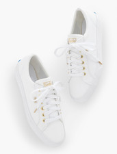 Keds Women's White Leather Lace-Up Sneakers with Ortholite Insole — listing 3