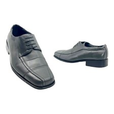 Maximus Collection Men's Black Leather Lace-Up Dress Shoes — listing 3