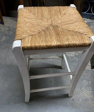 Woven Rush Seat Wooden Counter-Height Stool with Saddle Seat — listing 4