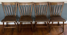 Primitive Rustic Wood Plank Chair with High Back