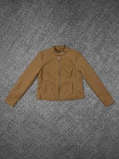Baccini Women's Burgundy Faux Leather Moto Jacket with Gold Zippers — listing 6