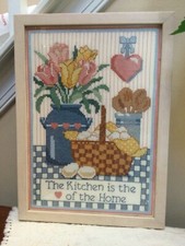 Pair of Framed Country Kitchen Still Life Prints with Blue Matting — listing 3