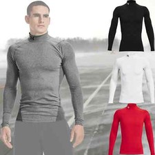 Under Armour ColdGear Youth XL Crew Neck Long Sleeve Compression Shirt, Grey/Black — listing 2