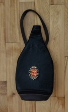 Faux Leather Single-Bottle Wine Tote Bag with Embroidered Tree Design — listing 3