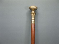 Ornate Brass Fritz-Handle Walking Cane with Hardwood Shaft — listing 4