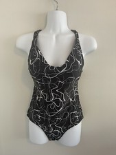 Colorful Abstract Swirl Print One-Piece Swimsuit with Matching Chiffon Sarong Cover-Up Set — listing 6