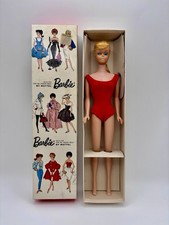 Vintage Mattel Barbie Ponytail Doll in Zebra-Stripe Swimsuit, Blonde — listing 2
