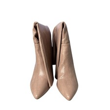 Snakeskin Print Block Heel Ankle Booties with Side Cutouts — listing 2