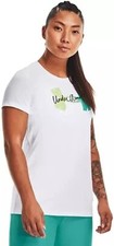 Under Armour Women's Charcoal HeatGear Loose Fit Big Logo T-Shirt, Size XL — listing 3