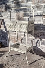 Antique Woven Wicker Sewing Basket with Lid (Two-Piece) — listing 6