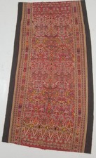 Handwoven Ikat Textile Panel with Anthropomorphic Ancestor Figure, Southeast Asian/Indonesian Tribal Weaving — listing 4