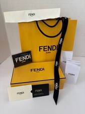 Fendi Yellow Empty Wallet/Accessory Box with FF Logo Tissue Paper