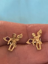 Vintage Figural Angel Cherub Drop Earrings with Lever-Back Closures — listing 6