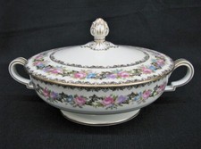 Noritake 'Lady Rose' #4082 Handpainted China Serving Pieces (Cream Soup/Bouillon Cup, Serving Bowl, Lidded Piece) — listing 2