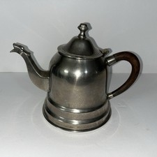 Vintage Pewter Teapot with Wooden Handle