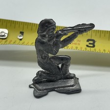 Antique Lead Flat Toy Soldiers, WWI North Africa Colonial Set — 19 Khaki Infantry & 7 African Warriors (1 inch tall) — listing 3