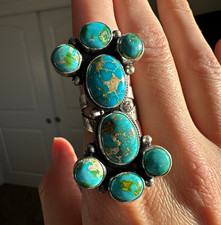 Southwestern Sterling Silver Multi-Stone Cluster Dangle Earrings (Turquoise, Coral, Lapis) — listing 3