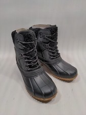 Tommy Hilfiger Men's Duck Boots, Black Leather and Rubber — listing 3