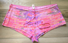 Victoria's Secret Pink & White Metallic Stripe Sleep Shirt / Pajama Top, Size XL