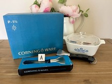Vintage CorningWare Cornflower Blue Square Casserole Dish with Glass Lid — listing 4