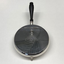 Large Ornate Silver Plated Butler's Serving Tray with Twin Handles and Repoussé Scrolled Rim — listing 2