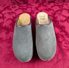 Olsson Clogs De Luxe Hand-Painted Floral Swedish Wooden Clogs, Navy Blue, Size 38 EU / US 7 — listing 2