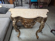 Louis XV Style Giltwood Side Table with Onyx Top