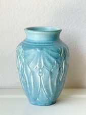 Rookwood Pottery Matte Mauve Baluster Vase with Molded Leaf Design — listing 4