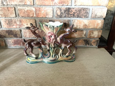 Mid-Century Ceramic Deer Head Figural Vase, Beige Cream & Brown, 8 inch — listing 2