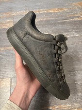Balenciaga Arena Low-Top Sneakers Black Creased Leather UK 12 — listing 2